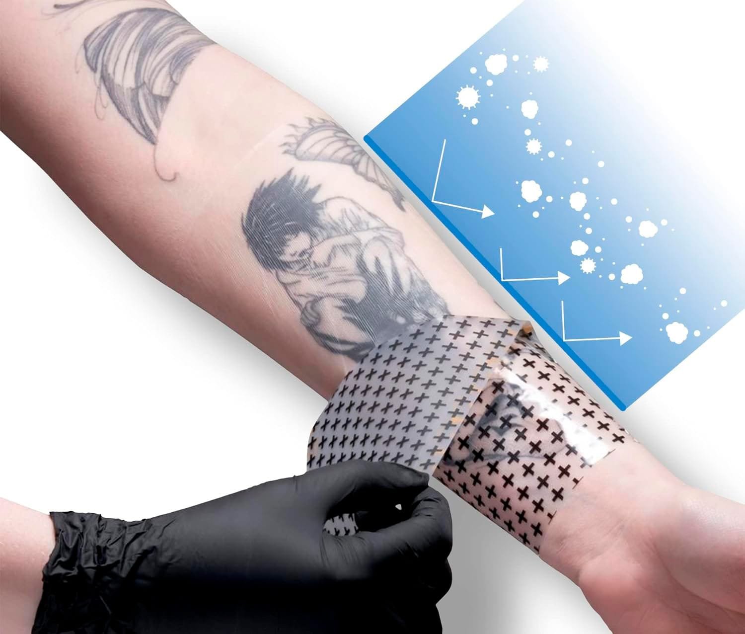 Seconde Peau : 5 feuilles médicales imperméables pour tatouage, pour éviter les infections, les démangeaisons ou la perte de couleur. Protection contre les bactéries, les salissures, l’eau et les frottements avec les vêtements 🛡️